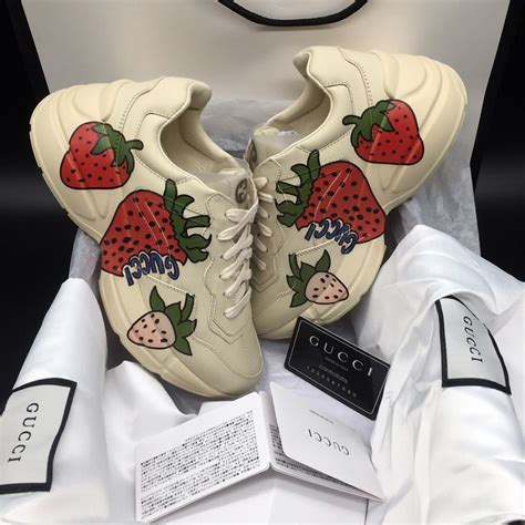 strawberry gucci|gucci strawberry shoes price.